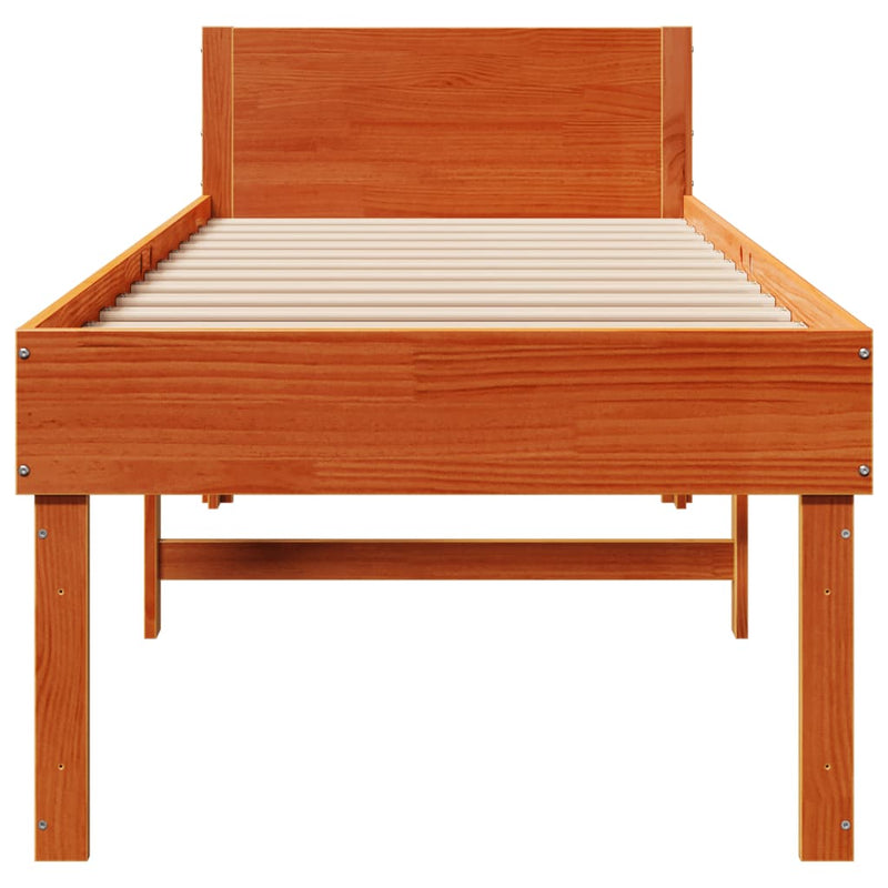 vidaXL viaszbarna tömör fenyő ágykeret matrac nélkül 80x200 cm