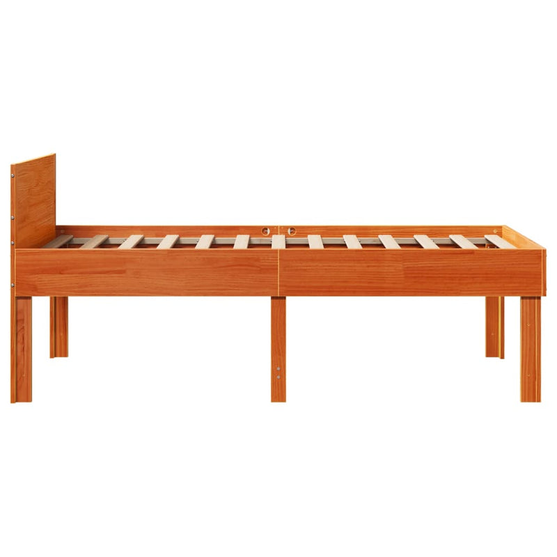 vidaXL viaszbarna tömör fenyő ágykeret matrac nélkül 80x200 cm