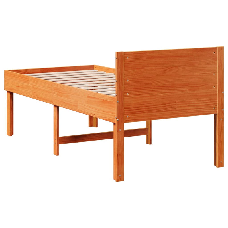 vidaXL viaszbarna tömör fenyő ágykeret matrac nélkül 80x200 cm