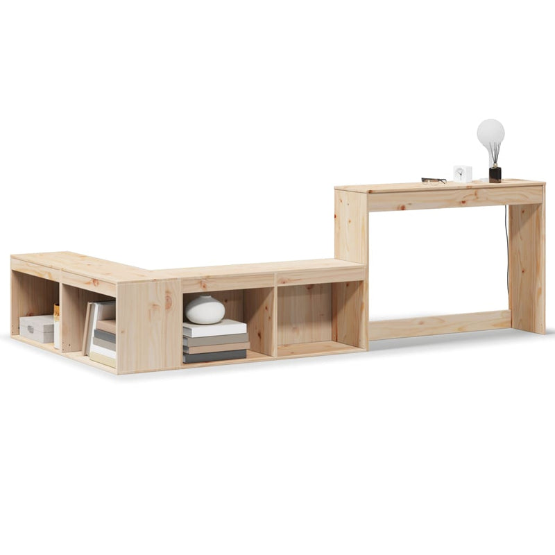 vidaXL tömör fenyőfa éjjeliszekrény íróasztallal 232 x 122 x 75 cm