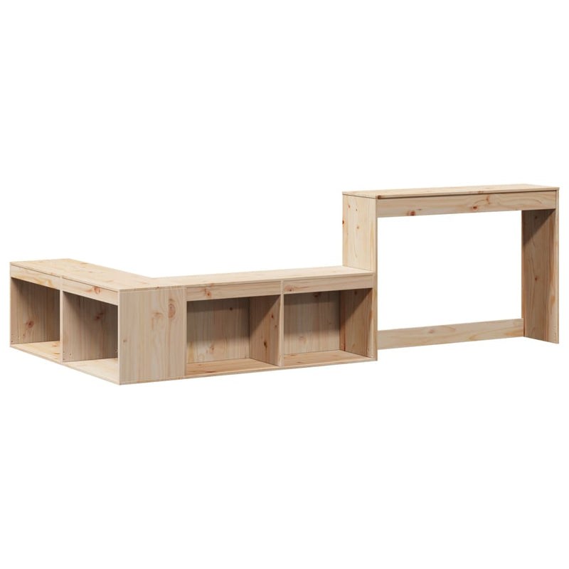 vidaXL tömör fenyőfa éjjeliszekrény íróasztallal 232 x 122 x 75 cm