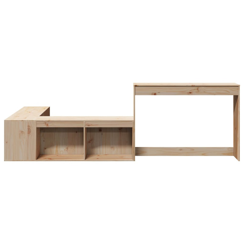 vidaXL tömör fenyőfa éjjeliszekrény íróasztallal 232 x 122 x 75 cm