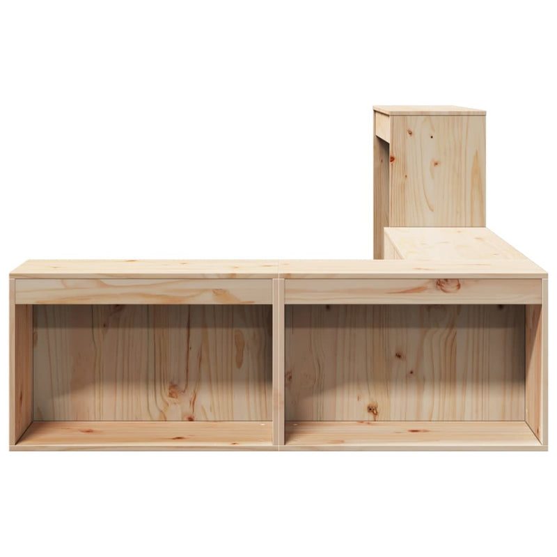vidaXL tömör fenyőfa éjjeliszekrény íróasztallal 232 x 122 x 75 cm