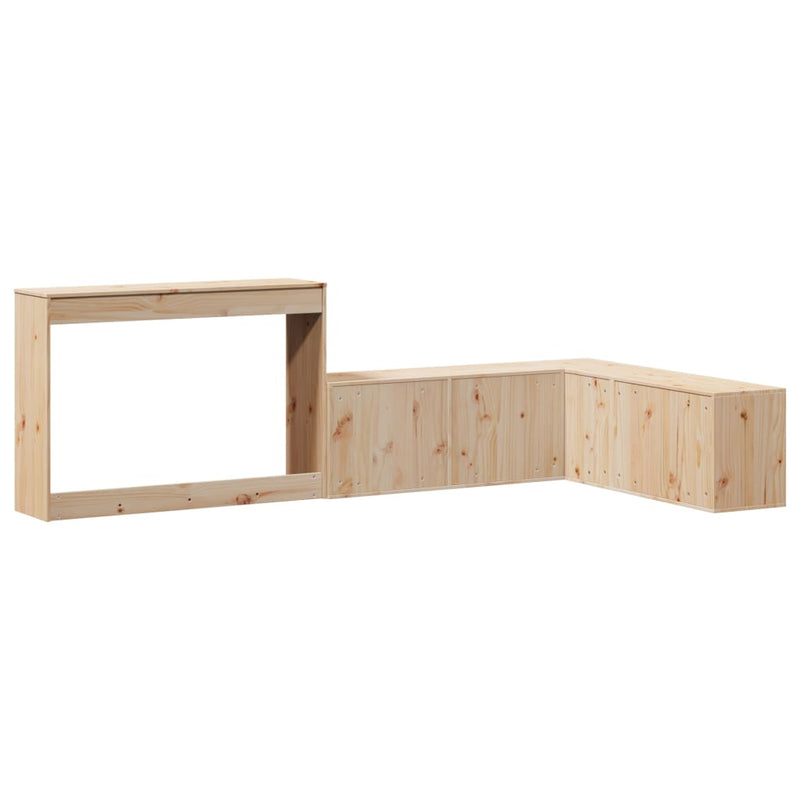 vidaXL tömör fenyőfa éjjeliszekrény íróasztallal 232 x 122 x 75 cm