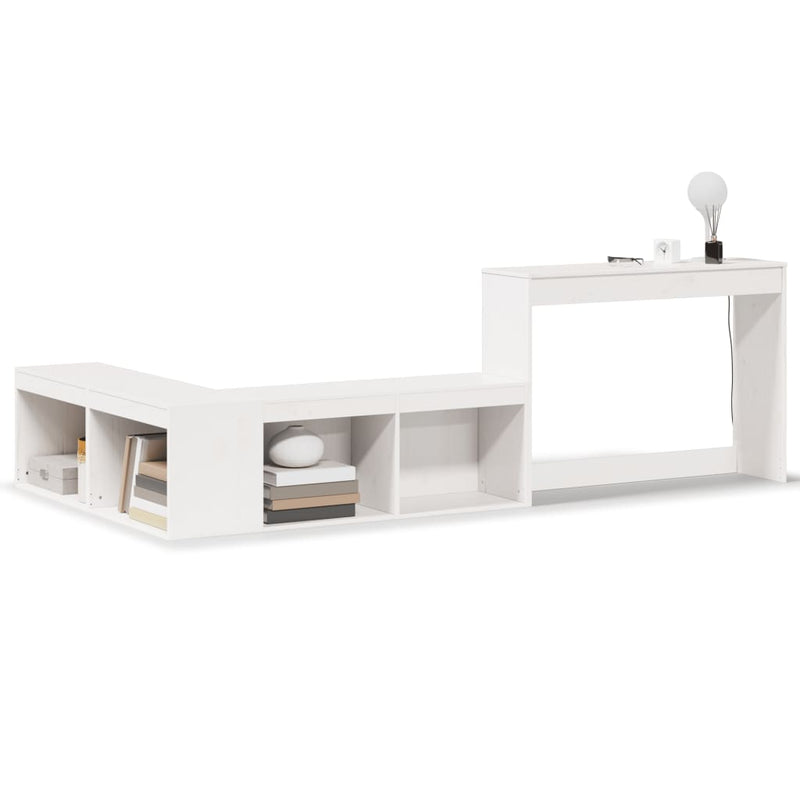 vidaXL tömör fenyőfa éjjeliszekrény íróasztallal 232 x 122 x 75 cm