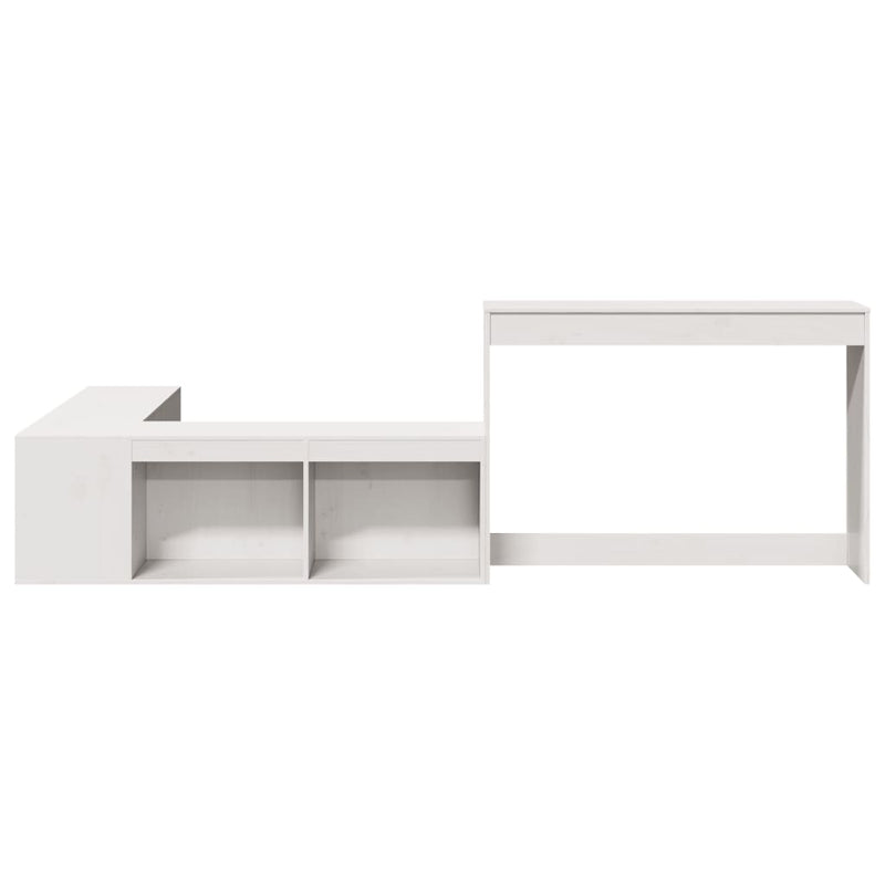 vidaXL tömör fenyőfa éjjeliszekrény íróasztallal 232 x 122 x 75 cm