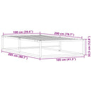 vidaXL ágykeret matrac nélkül Fehér 100x200 cm fém ágykeret