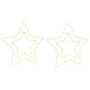 vidaXL 2 db meleg fehér karácsonyi fények Csillag sziluett 50 LED