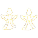 vidaXL 2 db meleg fehér karácsonyi fények angyal sziluett 50 LED