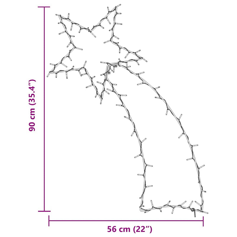 vidaXL meleg fehér karácsonyi fények Shooting Star sziluett 115 LED