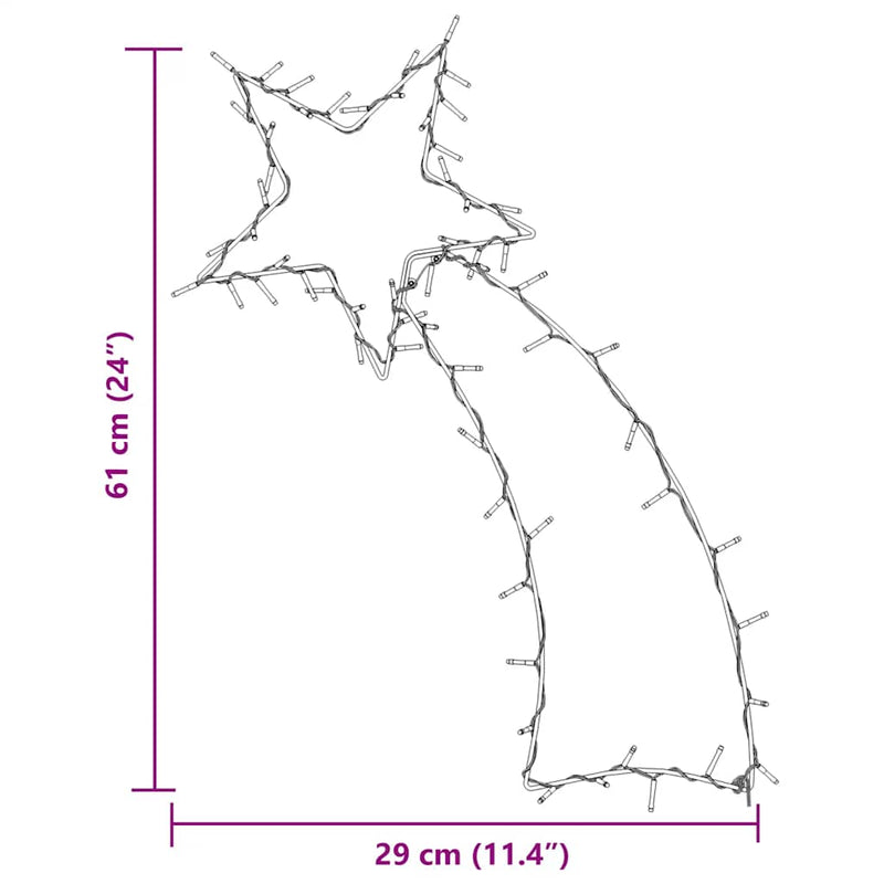vidaXL meleg fehér karácsonyi fények Shooting Star sziluett 80 LED
