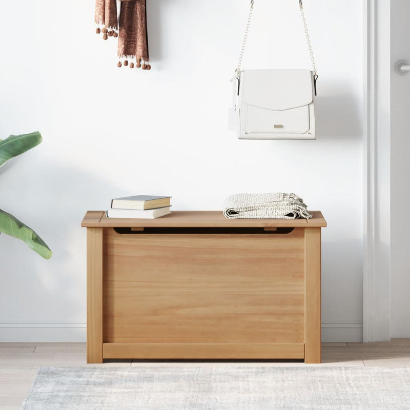 vidaXL Panama tömör fenyőfa tárolóláda fedéllel 79 x 42 x 46 cm