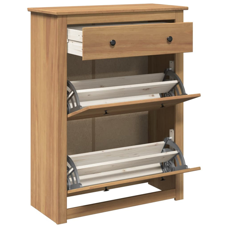 vidaXL Panama tömör fenyőfa cipőtároló szekrény 80 x 35 x 105 cm