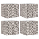 vidaXL 4db barna nem szőtt szövet összecsukható tárolódoboz 32x32x32cm