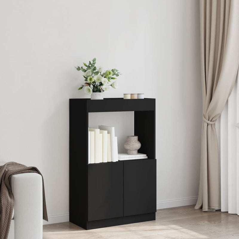 vidaXL fekete szerelt fa magasszekrény 63 x 33 x 100 cm