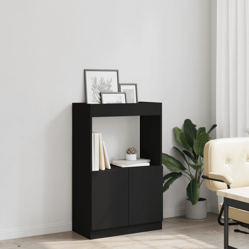 vidaXL fekete szerelt fa magasszekrény 63 x 33 x 100 cm