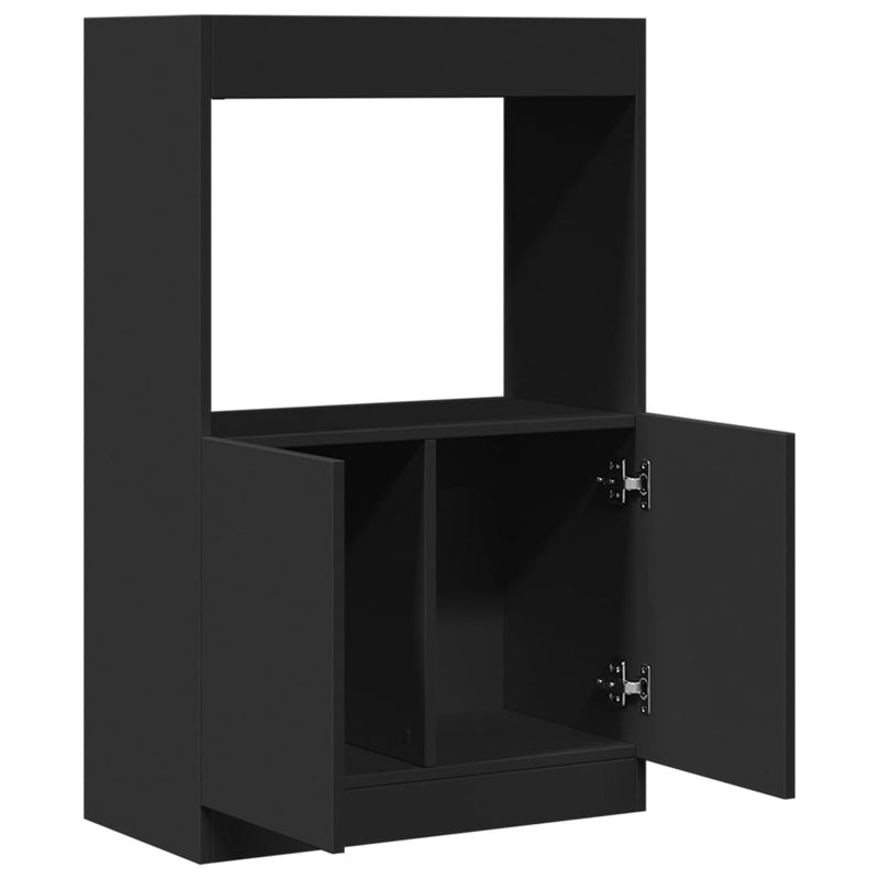 vidaXL fekete szerelt fa magasszekrény 63 x 33 x 100 cm