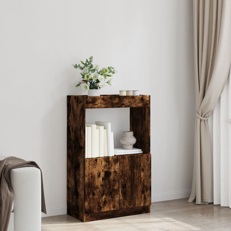 vidaXL füstös tölgy színű szerelt fa magasszekrény 63 x 33 x 100 cm
