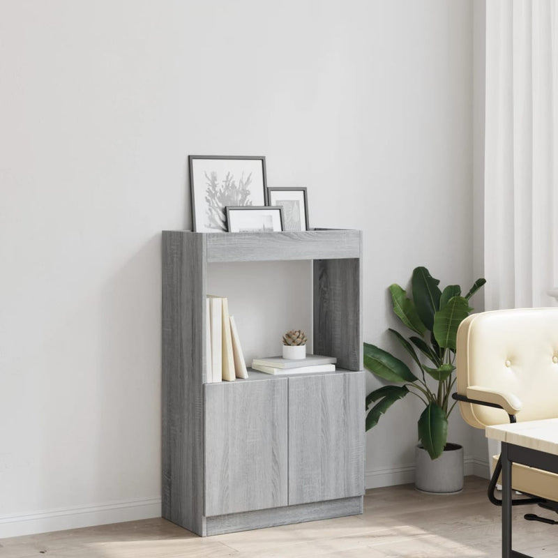 vidaXL szürke sonoma színű szerelt fa magasszekrény 63 x 33 x 100 cm