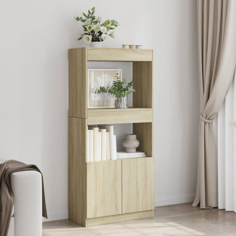 vidaXL sonoma tölgy színű szerelt fa magasszekrény 63 x 33 x 140 cm