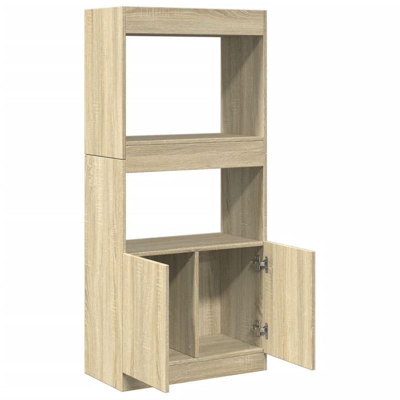 vidaXL sonoma tölgy színű szerelt fa magasszekrény 63 x 33 x 140 cm