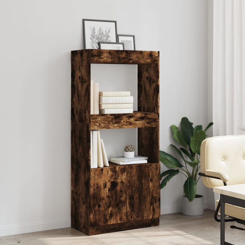 vidaXL füstös tölgy színű szerelt fa magasszekrény 63 x 33 x 140 cm
