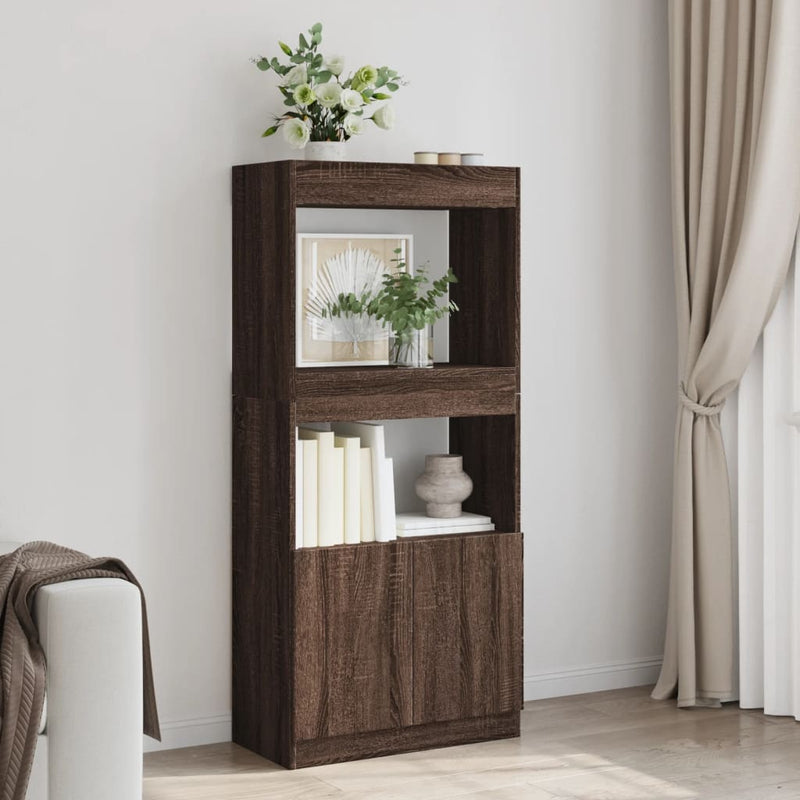 vidaXL barna tölgy színű szerelt fa magasszekrény 63 x 33 x 140 cm