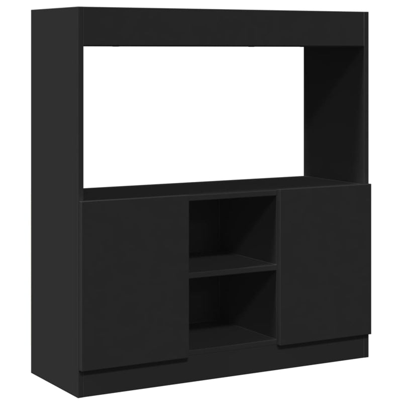 vidaXL fekete szerelt fa magasszekrény 92 x 33 x 100 cm
