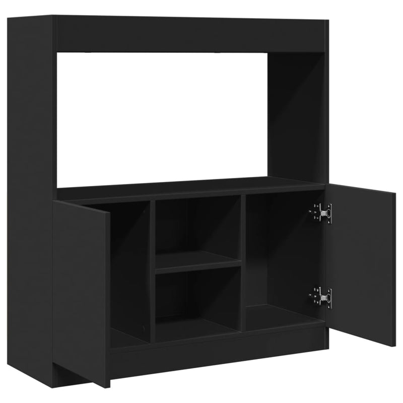 vidaXL fekete szerelt fa magasszekrény 92 x 33 x 100 cm