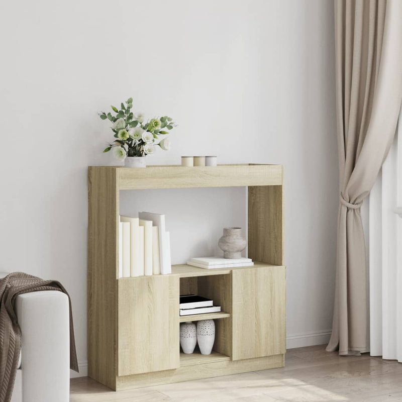 vidaXL sonoma tölgy színű szerelt fa magasszekrény 92 x 33 x 100 cm