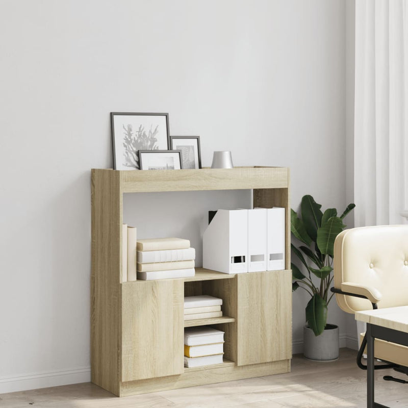vidaXL sonoma tölgy színű szerelt fa magasszekrény 92 x 33 x 100 cm