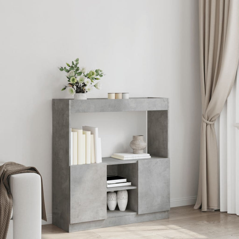 vidaXL betonszürke szerelt fa magasszekrény 92 x 33 x 100 cm