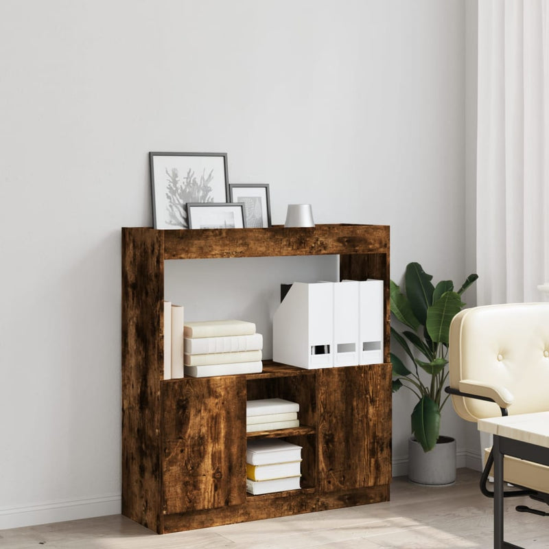 vidaXL füstös tölgy színű szerelt fa magasszekrény 92 x 33 x 100 cm