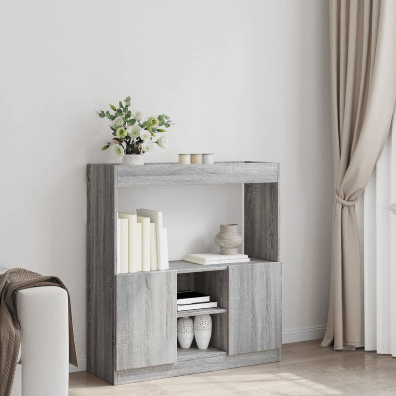 vidaXL szürke sonoma színű szerelt fa magasszekrény 92 x 33 x 100 cm