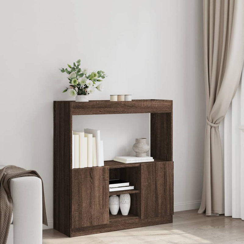 vidaXL barna tölgy színű szerelt fa magasszekrény 92 x 33 x 100 cm