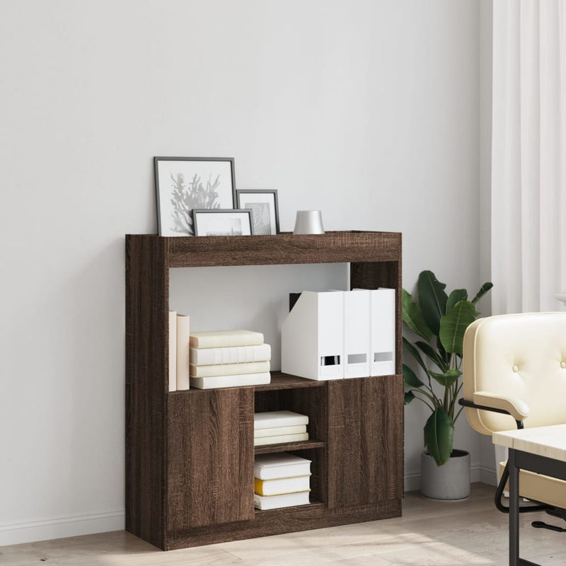 vidaXL barna tölgy színű szerelt fa magasszekrény 92 x 33 x 100 cm