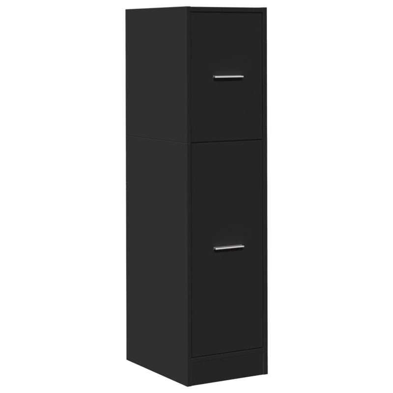 vidaXL fekete szerelt fa patikaszekrény 30 x 41 x 118 cm