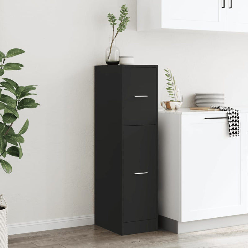 vidaXL fekete szerelt fa patikaszekrény 30 x 41 x 118 cm