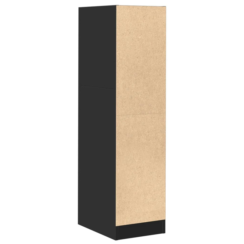 vidaXL fekete szerelt fa patikaszekrény 30 x 41 x 118 cm
