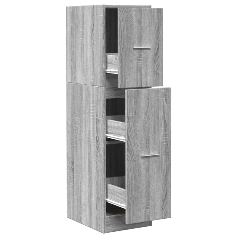 vidaXL szürke sonoma színű szerelt fa patikaszekrény 30x118x77,5 cm