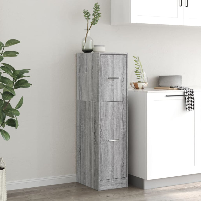 vidaXL szürke sonoma színű szerelt fa patikaszekrény 30x118x77,5 cm