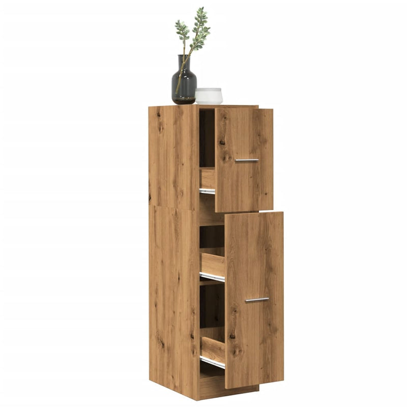 vidaXL kézműves tölgy színű szerelt fa patikaszekrény 30 x 41 x 118 cm