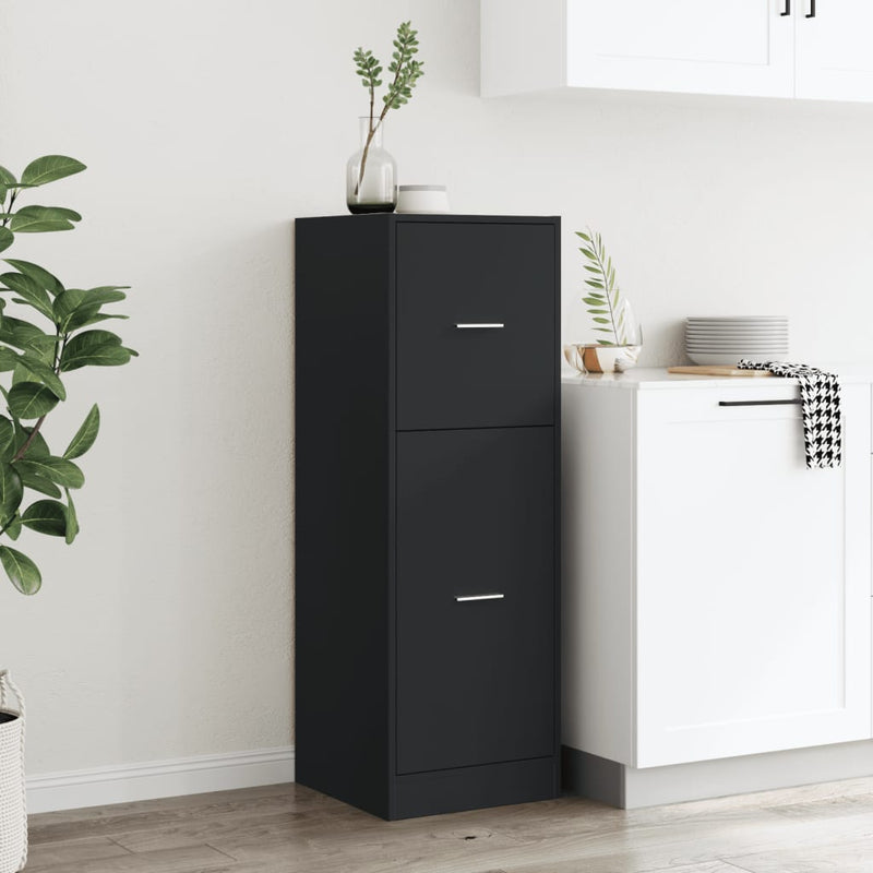 vidaXL fekete szerelt fa patikaszekrény 40 x 41 x 118 cm