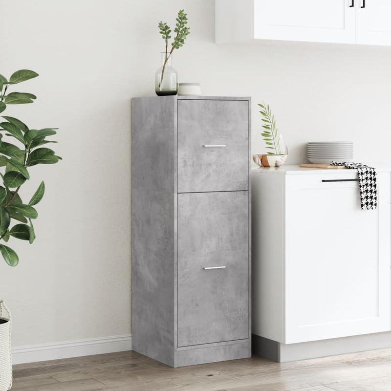 vidaXL betonszürke szerelt fa patikaszekrény 40 x 41 x 118 cm