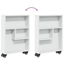 vidaXL fehér szerelt fa keskeny tárolókocsi 48 x 13 x 68 cm