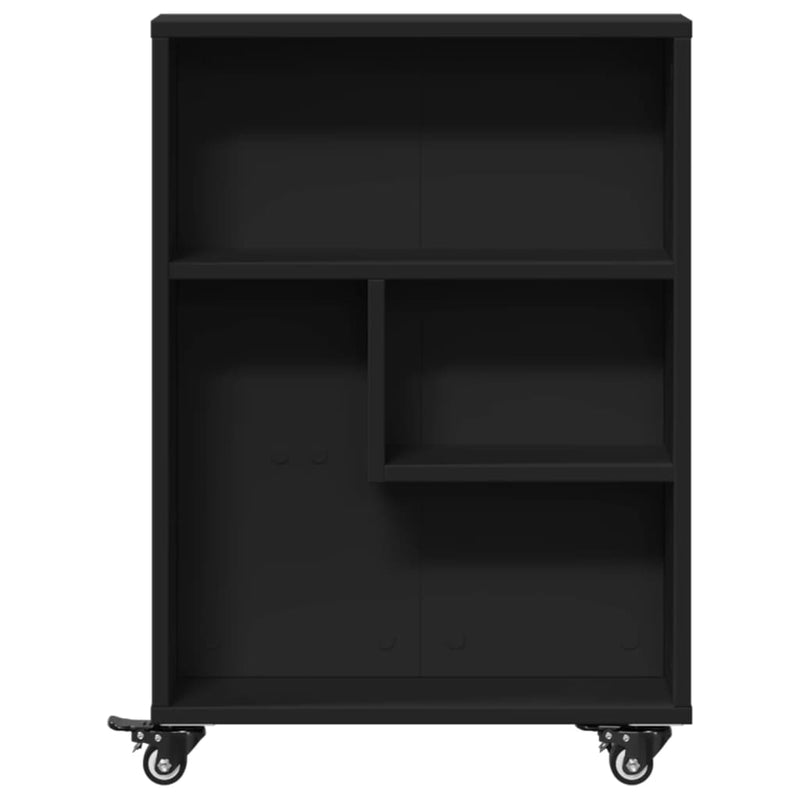 vidaXL fekete szerelt fa keskeny tárolókocsi 48 x 13 x 68 cm