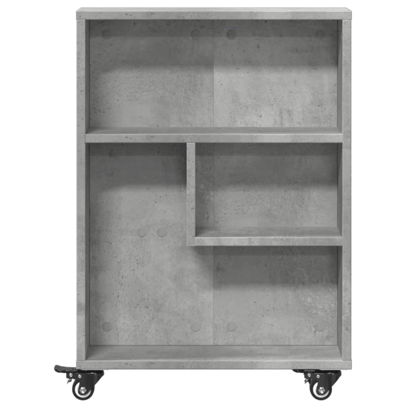 vidaXL betonszürke szerelt fa keskeny tárolókocsi 48 x 13 x 68 cm