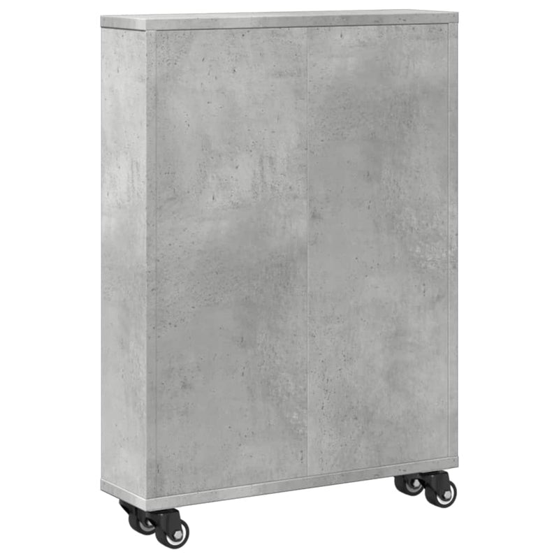 vidaXL betonszürke szerelt fa keskeny tárolókocsi 48 x 13 x 68 cm