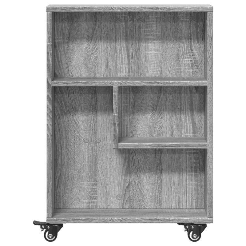 vidaXL szürke sonoma színű szerelt fa keskeny tárolókocsi 48x13x68 cm