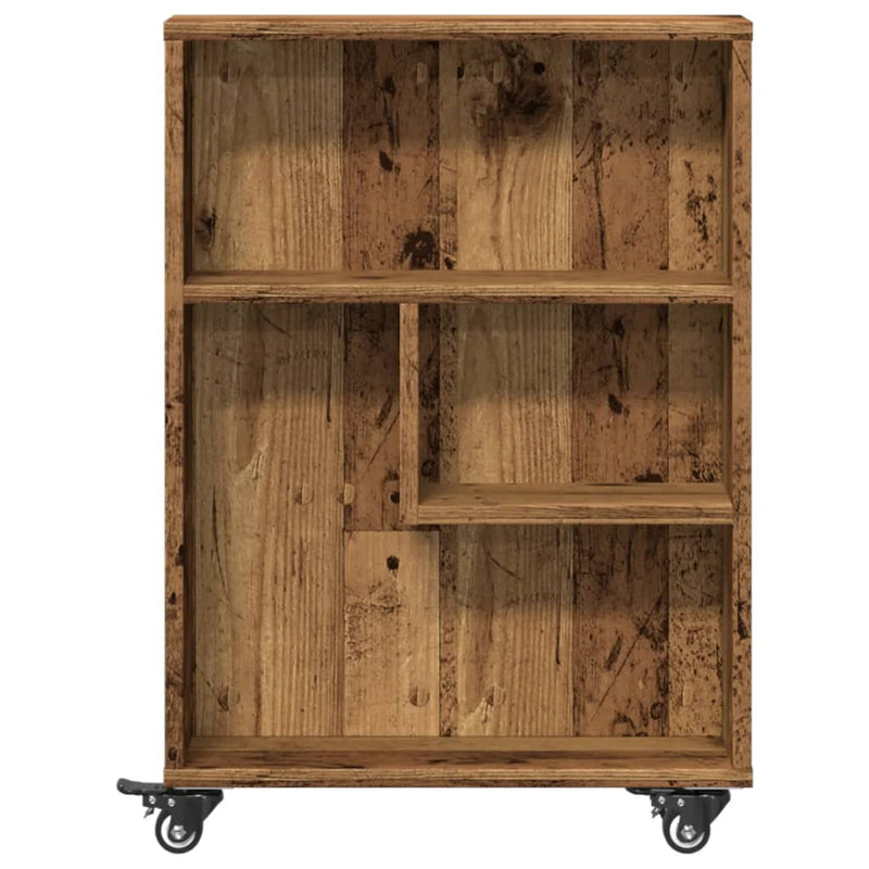 vidaXL antik fa színű szerelt fa keskeny tárolókocsi 48 x 13 x 68 cm
